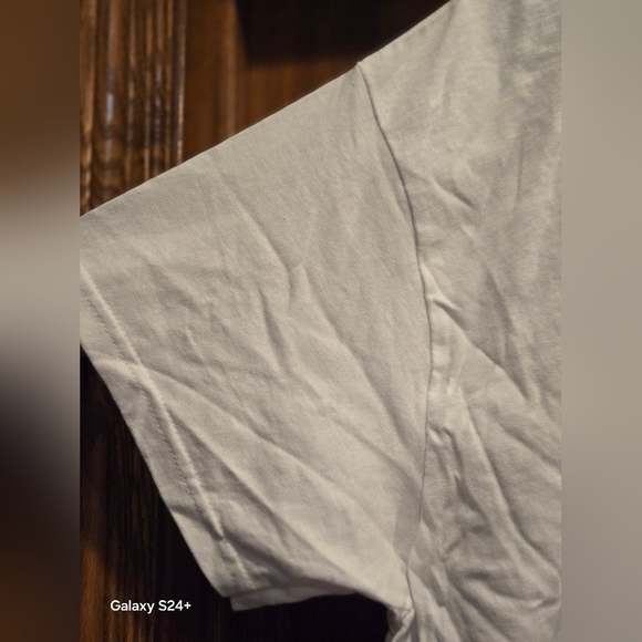 White T-Shirt with Blue Graphic - Picture 7 of 16